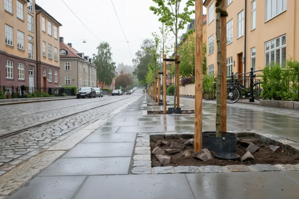 anl ggning av tr dgropar med skelettjord och bevattning i majorna g teborg
