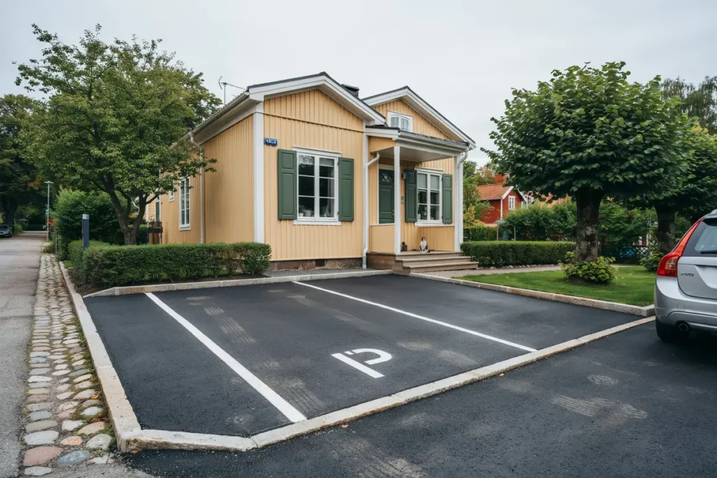 markarbete f r ny parkeringsyta vid bostadsfastighet i haga