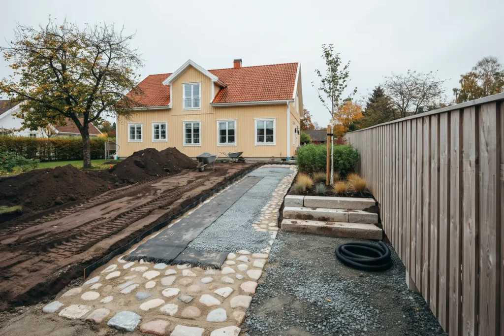 s undviker du tj lskador p uppfart och g ngar r tt markarbete fr n b rjan